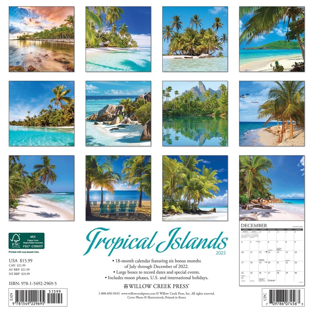 Tropical Islands 2023 Wall Calendar - Calendars.com