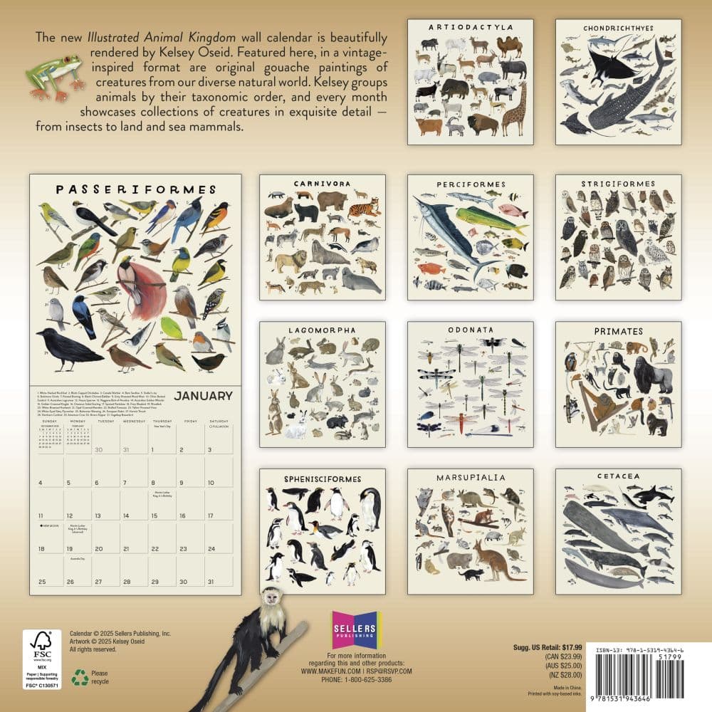 Illustrated Animal Kingdom 2026 Wall Calendar First Alternate Image
