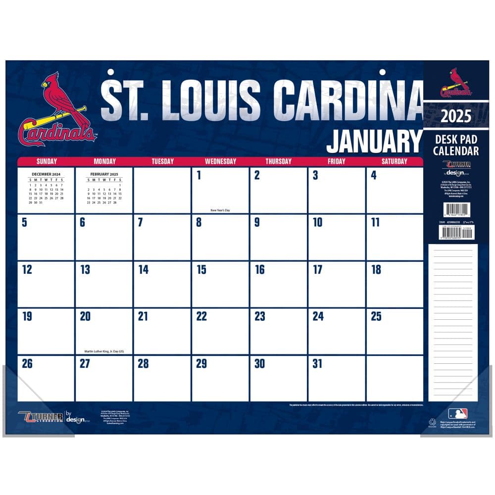 MLB St Louis Cardinals 2025 Desk Pad