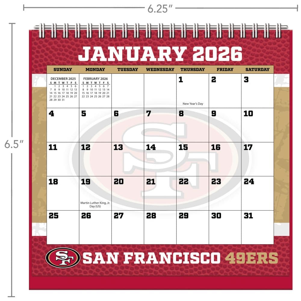 NFL San Francisco 49ers 2026 Easel Desk Calendar Third Alternate Image