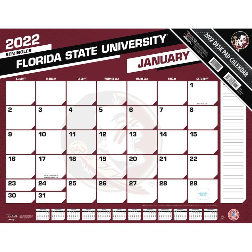 Col Florida State Seminoles 2022 Desk Pad - Calendars.com