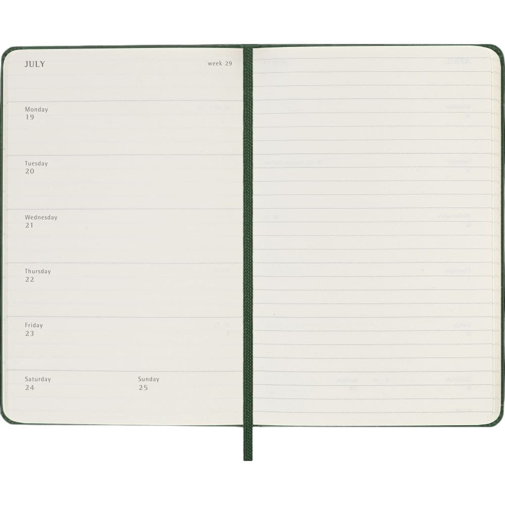 Moleskine Myrtle Green Pocket Hard Cover 2027 Weekly Planner Third Alternate Image