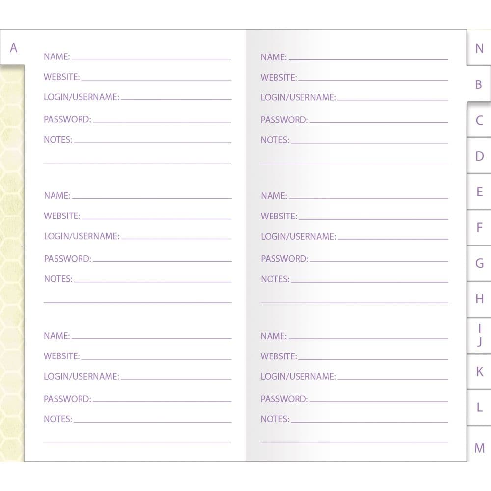 Beehive and Blooms Password Journal Fourth Alternate Image