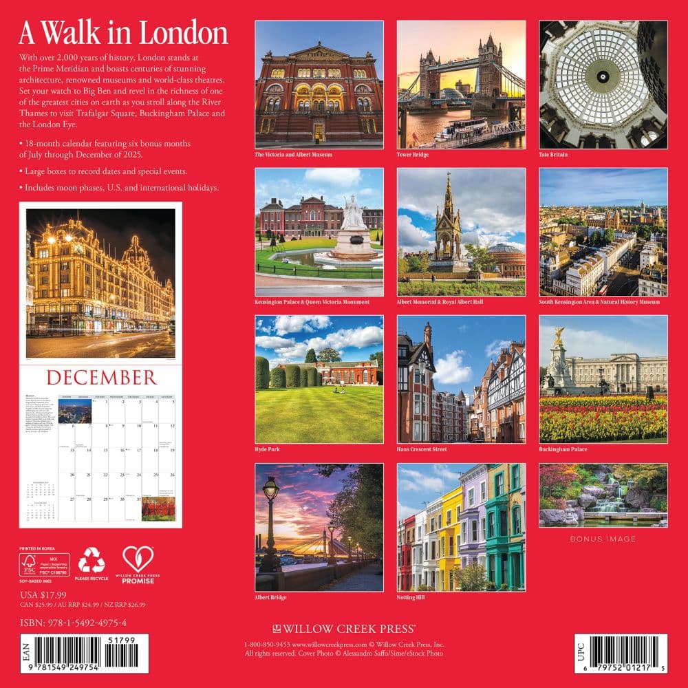 Walk in London 2026 Wall Calendar First Alternate Image