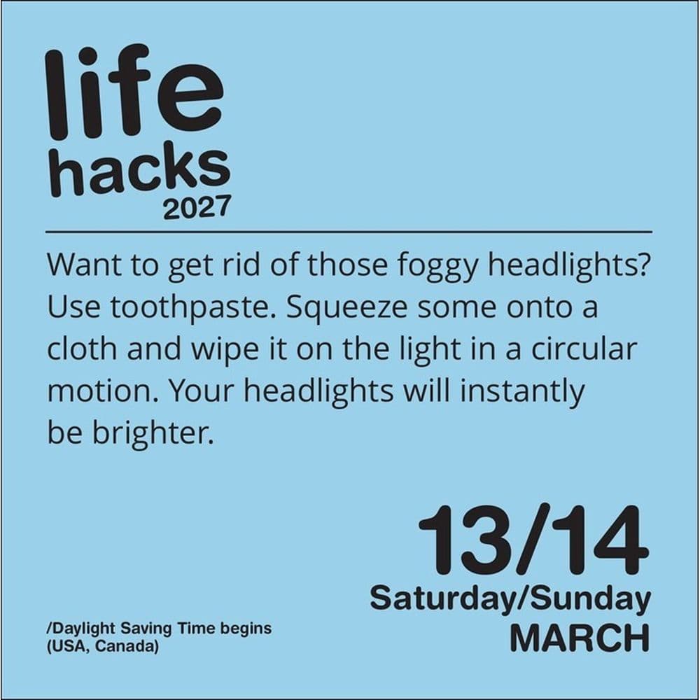 Life Hacks 2027 Desk Calendar Fourth Alternate Image