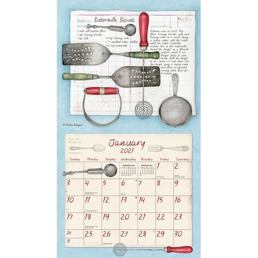 American Kitchen Wall Calendar by Susan Winget