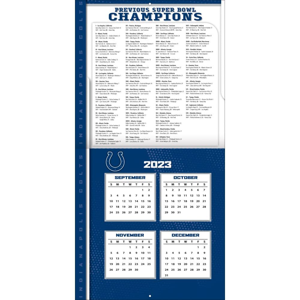 Indianapolis Colts 2024 Wall Calendar Third Alternate Image width=&quot;1000&quot; height=&quot;1000&quot;