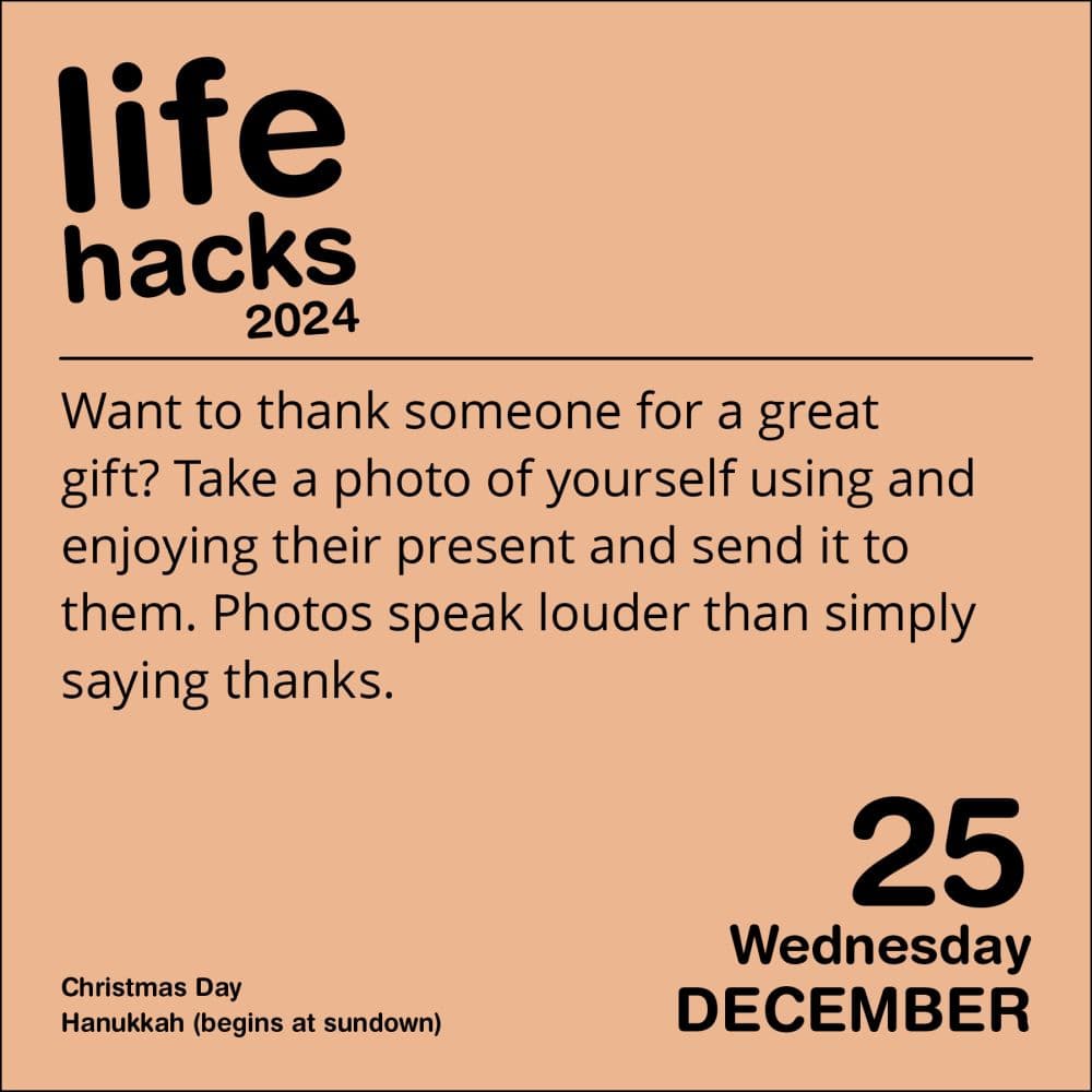 Life Hacks 2024 Desk Calendar - Calendars.com
