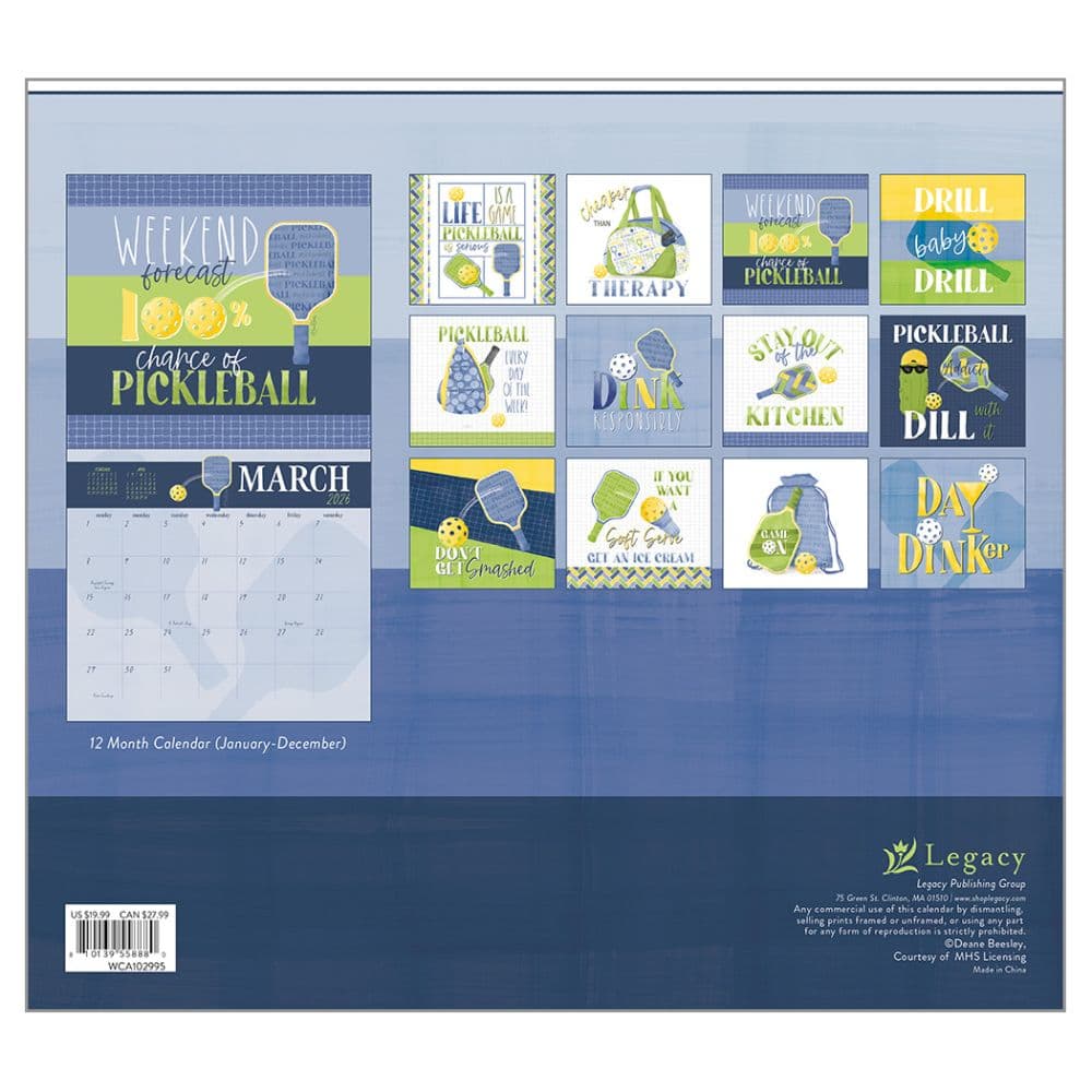 Pickleball Is Life 2026 Wall Calendar First Alternate Image