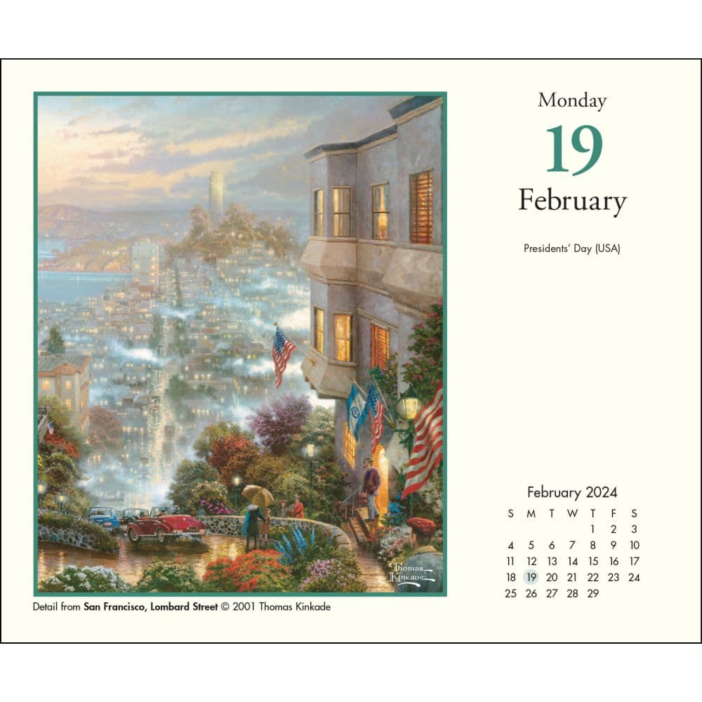 Kinkade Painter of Light 2024 Desk Calendar