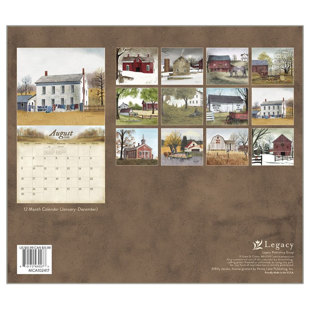 Road Home by Billy Jacobs 2026 Mini Wall Calendar First Alternate Image