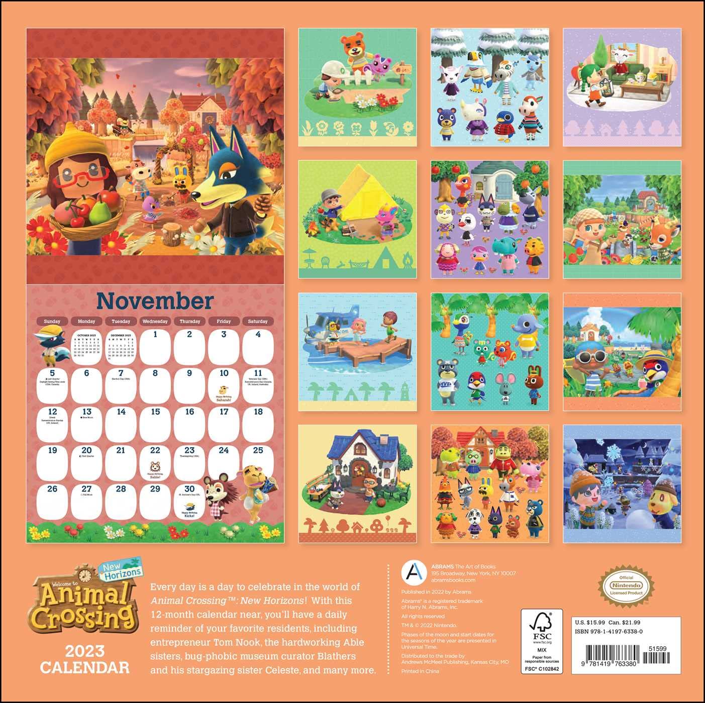Animal Crossing 2023 Wall Calendar - Calendars.com