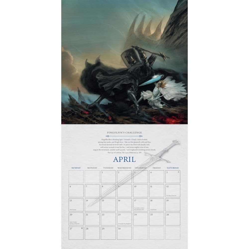 Tolkien 2025 Wall Calendar Third Alternate Image