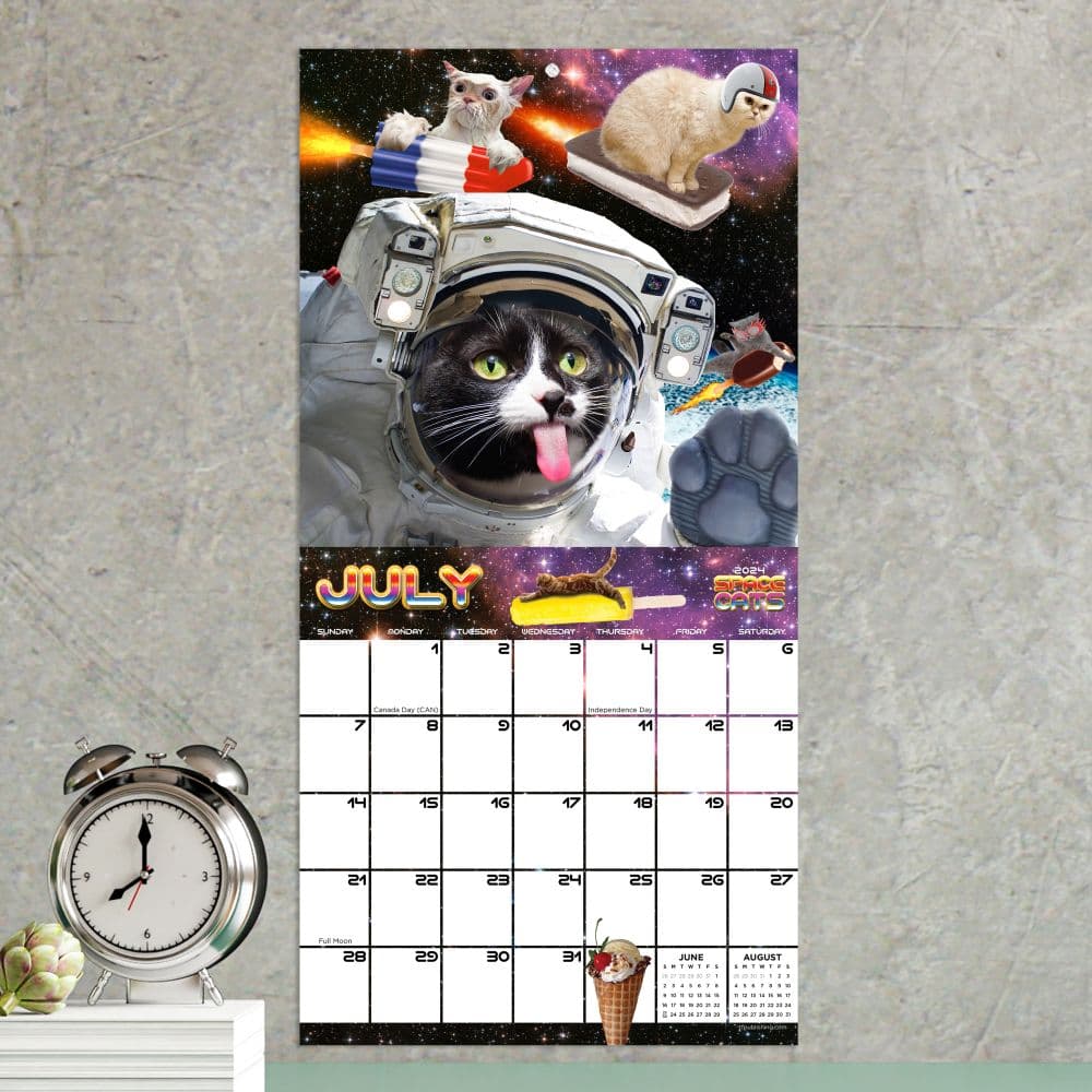 Space Cats 2024 Mini Wall Calendar