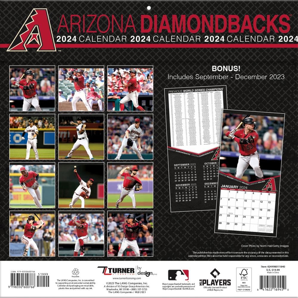 Arizona Diamondbacks 2024 Wall Calendar