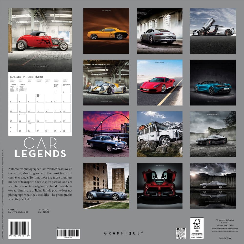 Car Legends 2027 Wall Calendar First Alternate Image