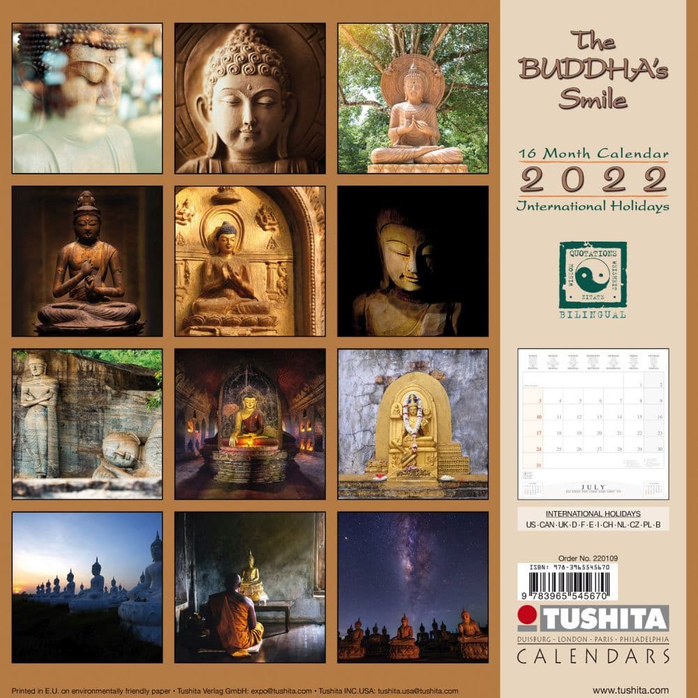 Buddhas Smile Tushita 2022 Wall Calendar - Calendars.com