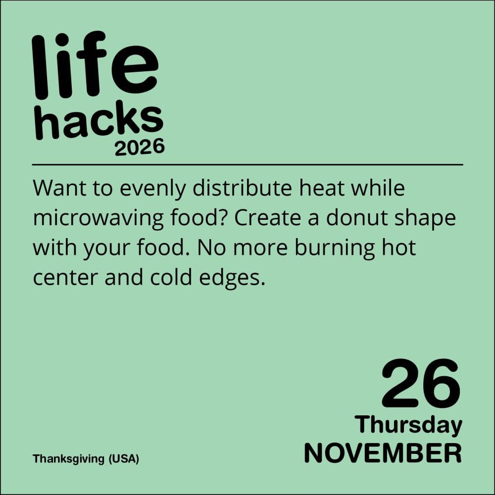Life Hacks 2026 Desk Calendar Fourth Alternate Image