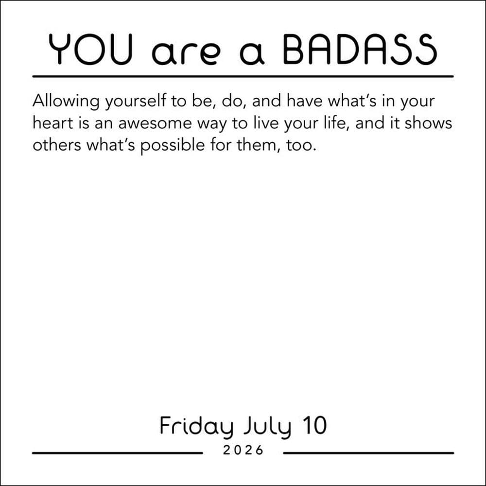 You Are a Badass 2026 Desk Calendar Fourth Alternate Image