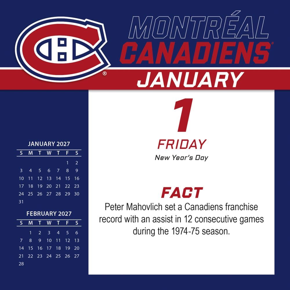 NHL Montreal Canadiens 2027 Desk Calendar Second Alternate Image