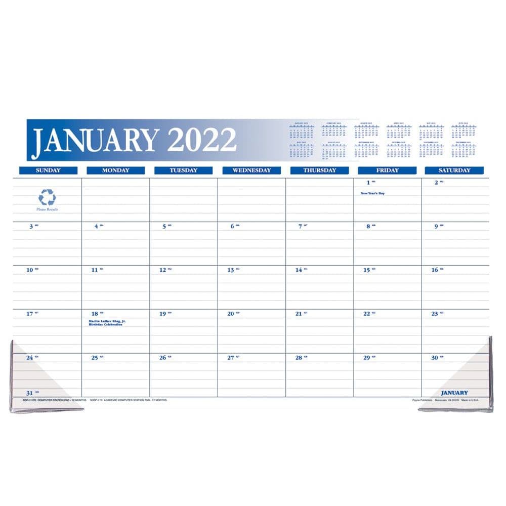 Workstation 2022 Desk Pad Calendar