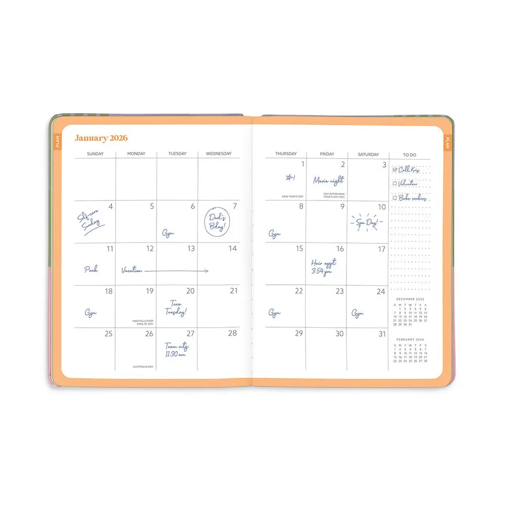 Color Block Good Day Monthly 2026 Planner