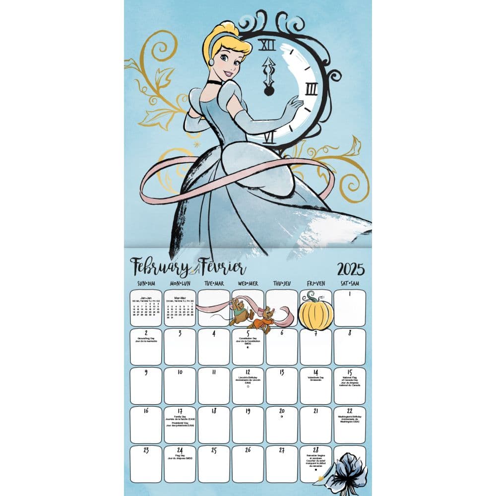 Disney Princess 2025 Wall Calendar Alt3