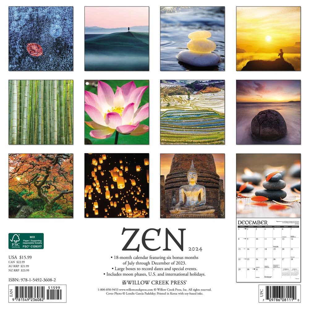 Zen 2024 Wall Calendar - Calendars.com