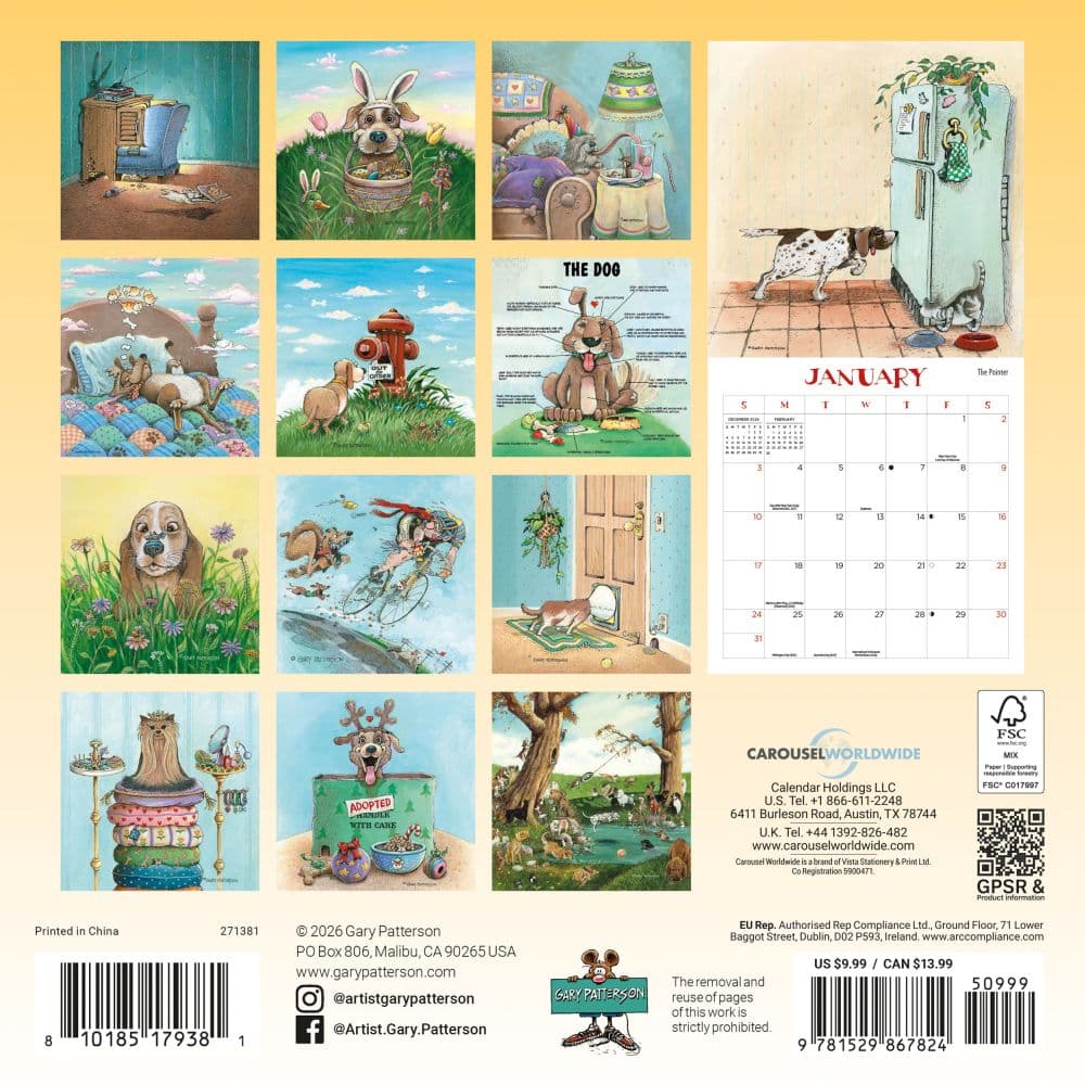 Dogs 2027 Magnetic Calendar by Gary Patterson First Alternate Image
