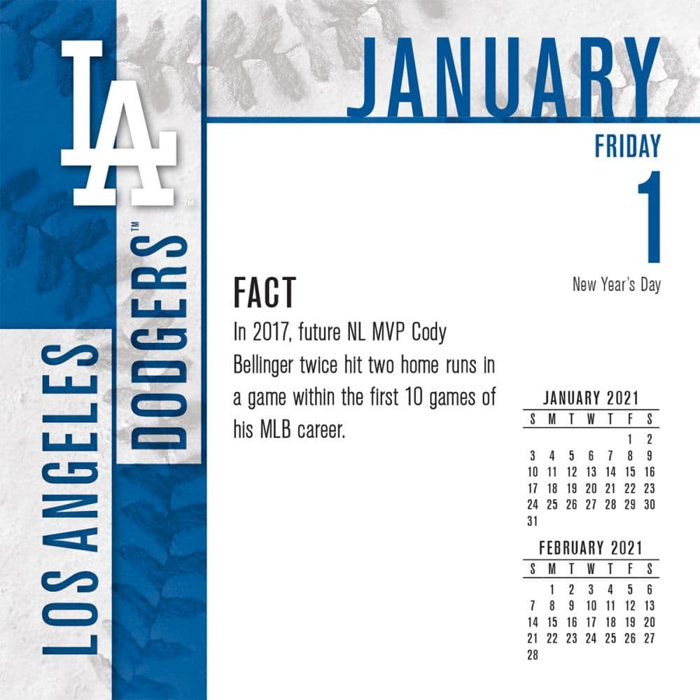 Los Angeles Dodgers Desk Calendar Calendars Com