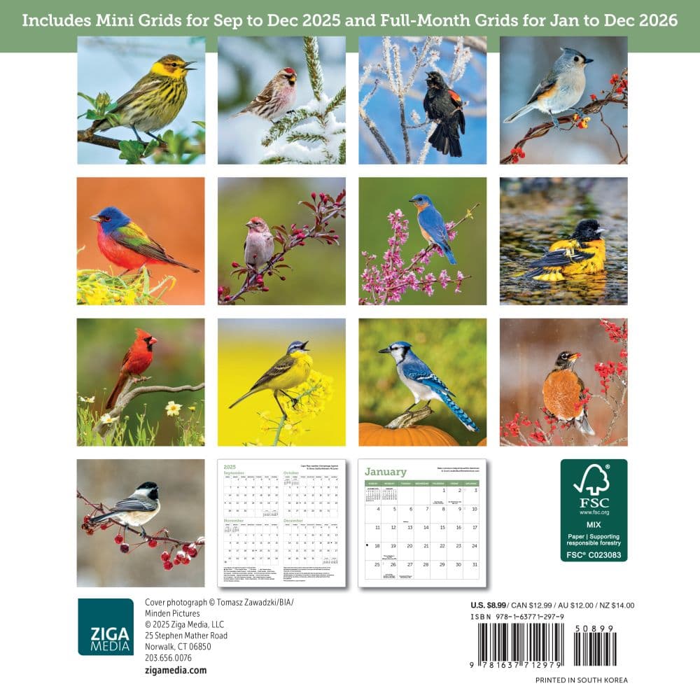 Songbirds 2026 Mini Wall Calendar First Alternate Image