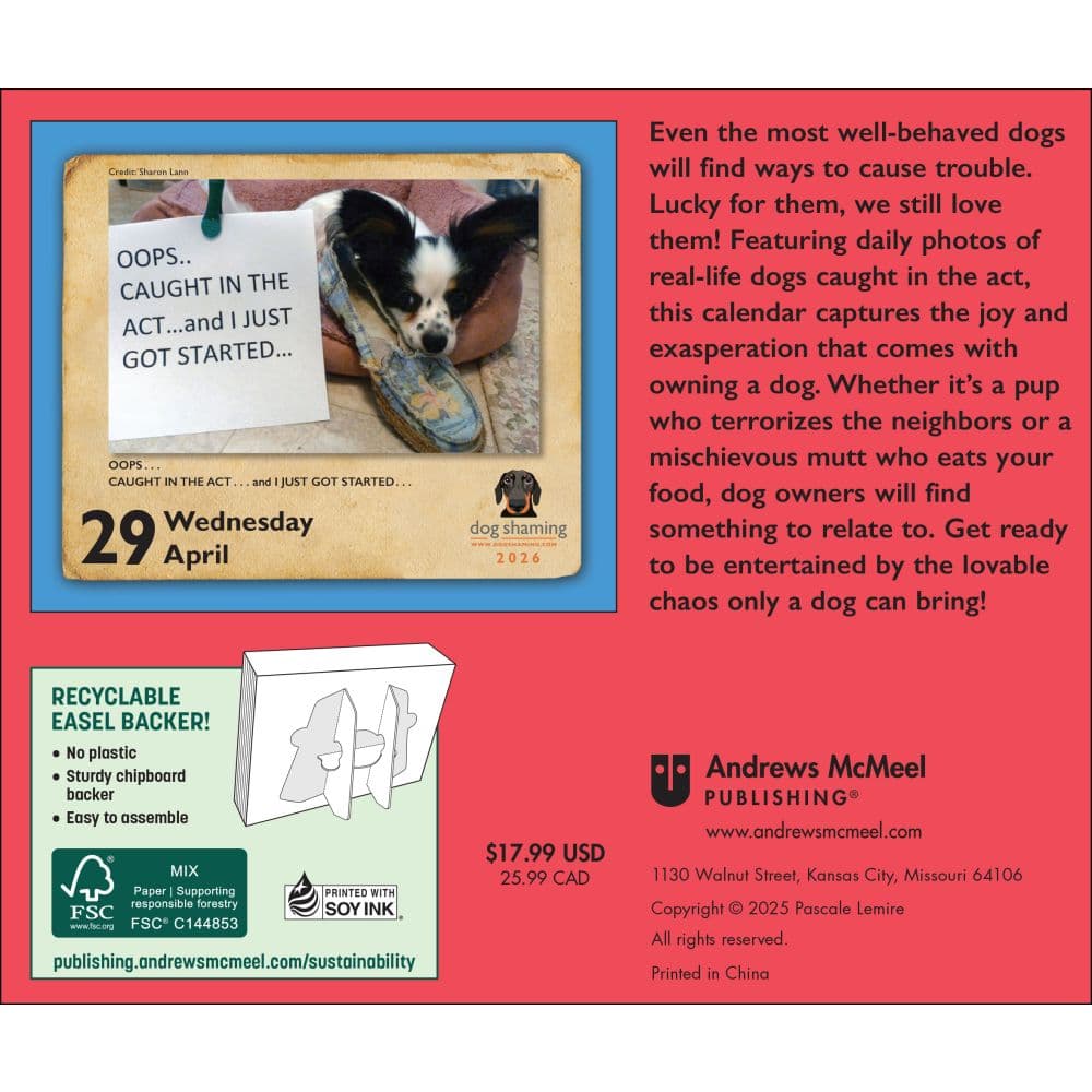 Dog Shaming 2026 Desk Calendar First Alternate Image