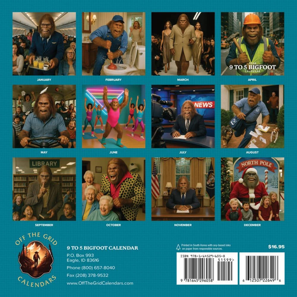 9 to 5 Bigfoot 2026 Wall Calendar First Alternate Image