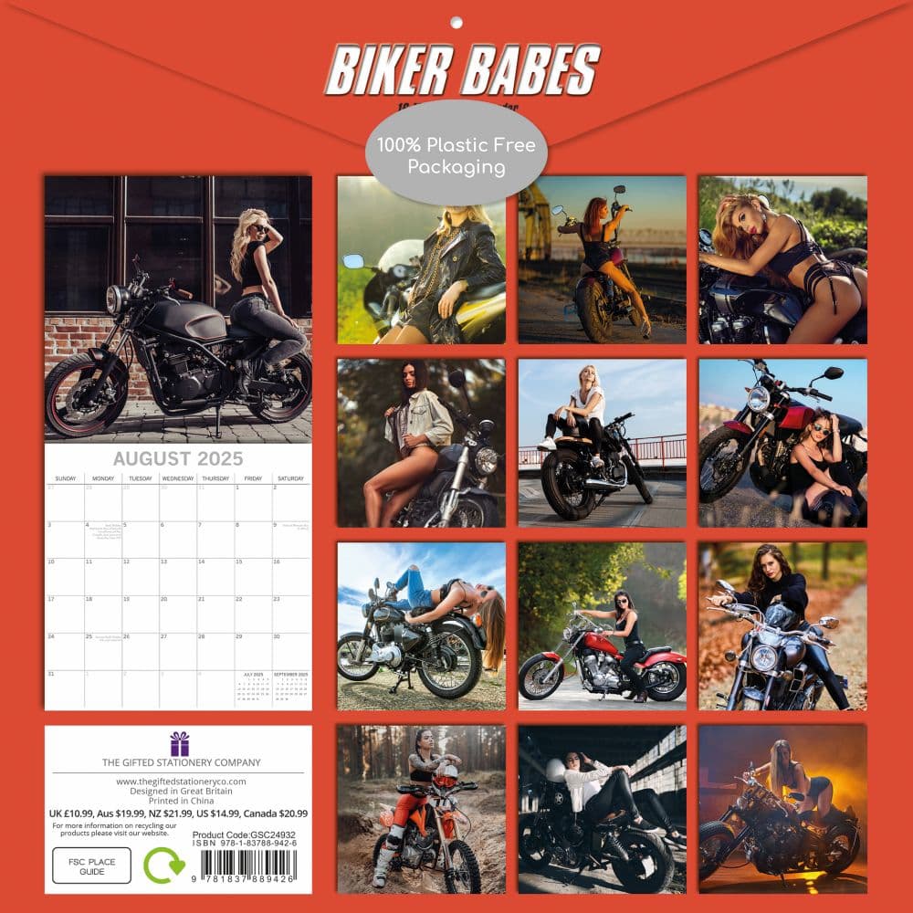 Biker Babes 2025 Wall Calendar