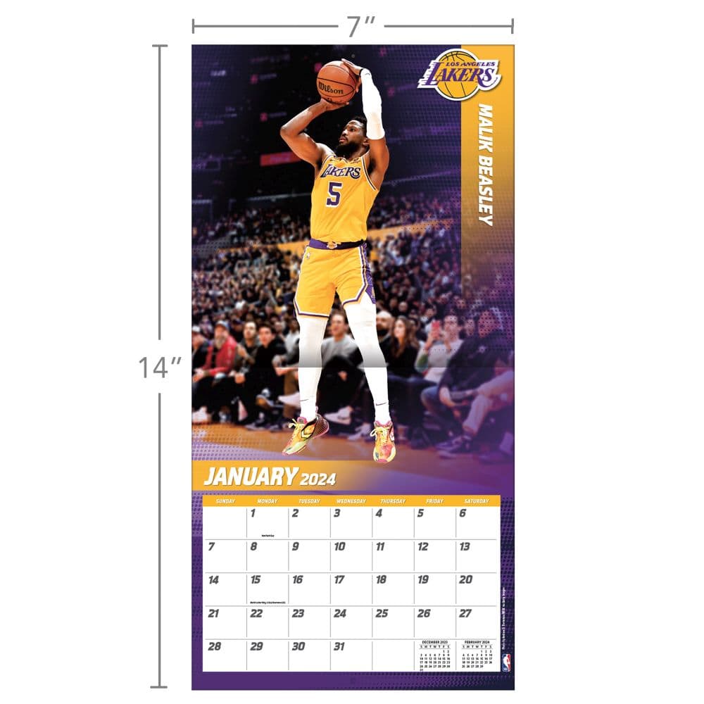 Los Angeles Lakers 2024 Mini Wall Calendar