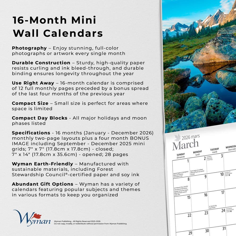 Magnificent Rockies 2026 Mini Wall Calendar Fifth Alternate Image
