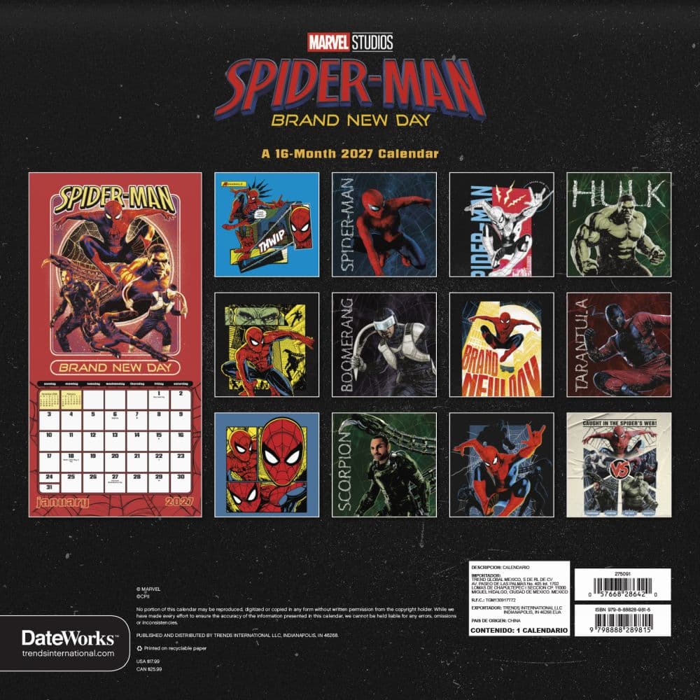 Spider-Man Brand New Day 2027 Wall Calendar First Alternate Image