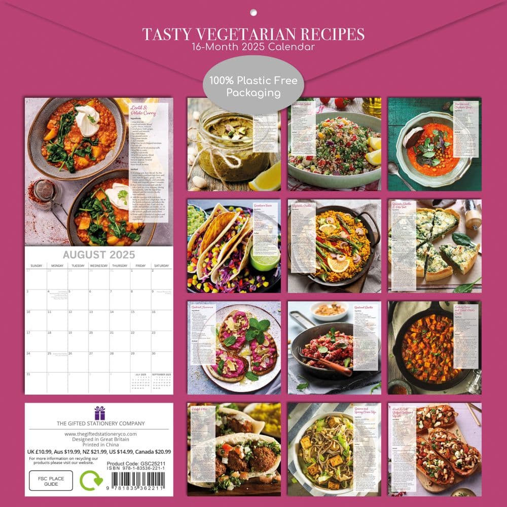 Tasty Vegetarian Recipes 2025 Wall Calendar First Alternate Image width=&quot;1000&quot; height=&quot;1000&quot;