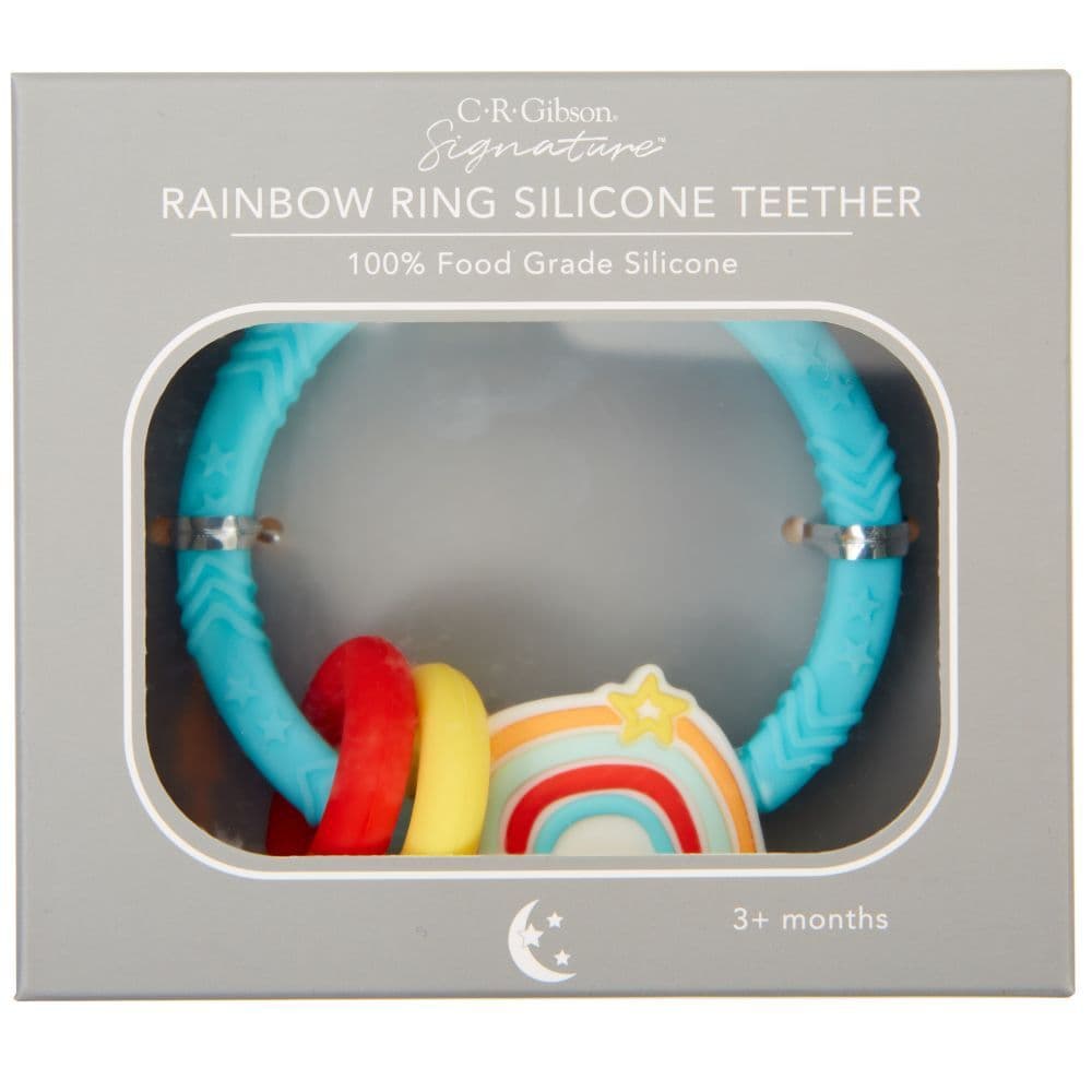 Silicone Teether Rainbow Ring Alternate Image 1