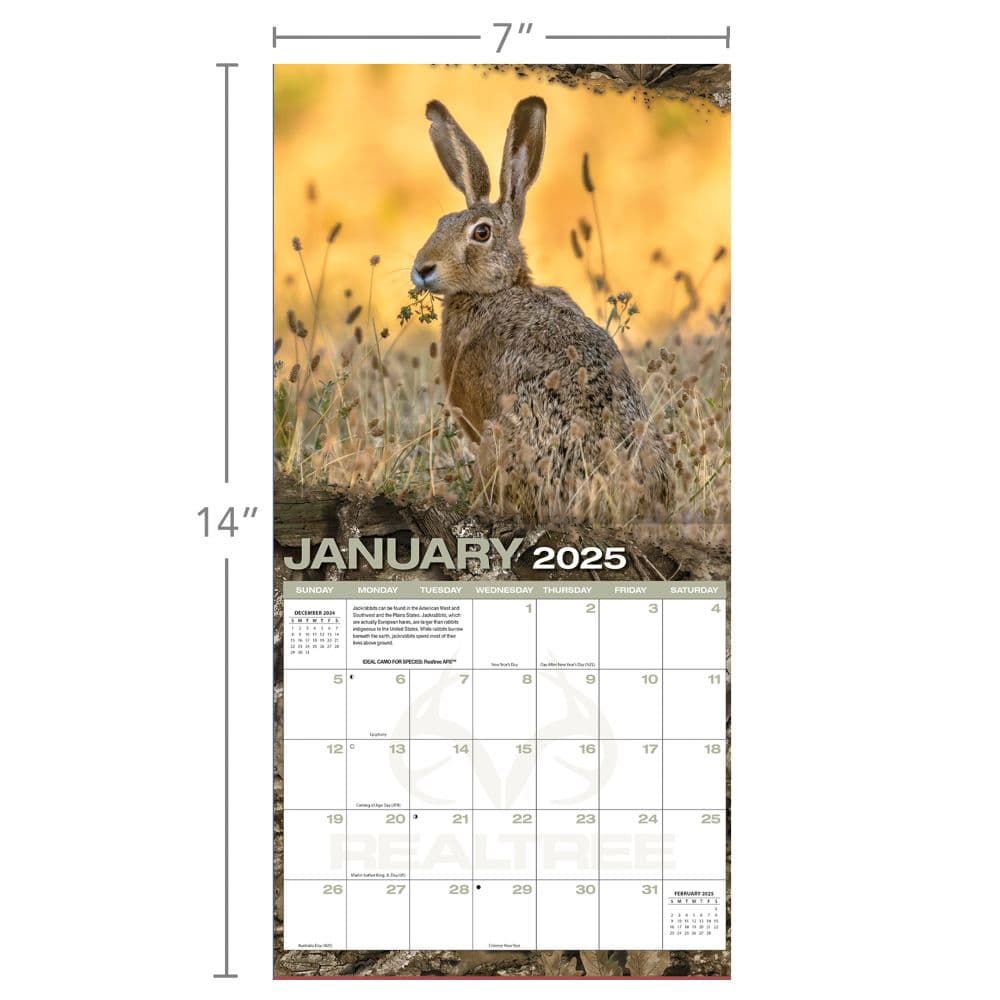 Realtree Hidden Hunter 2025 Mini Wall Calendar Fifth Alternate Image