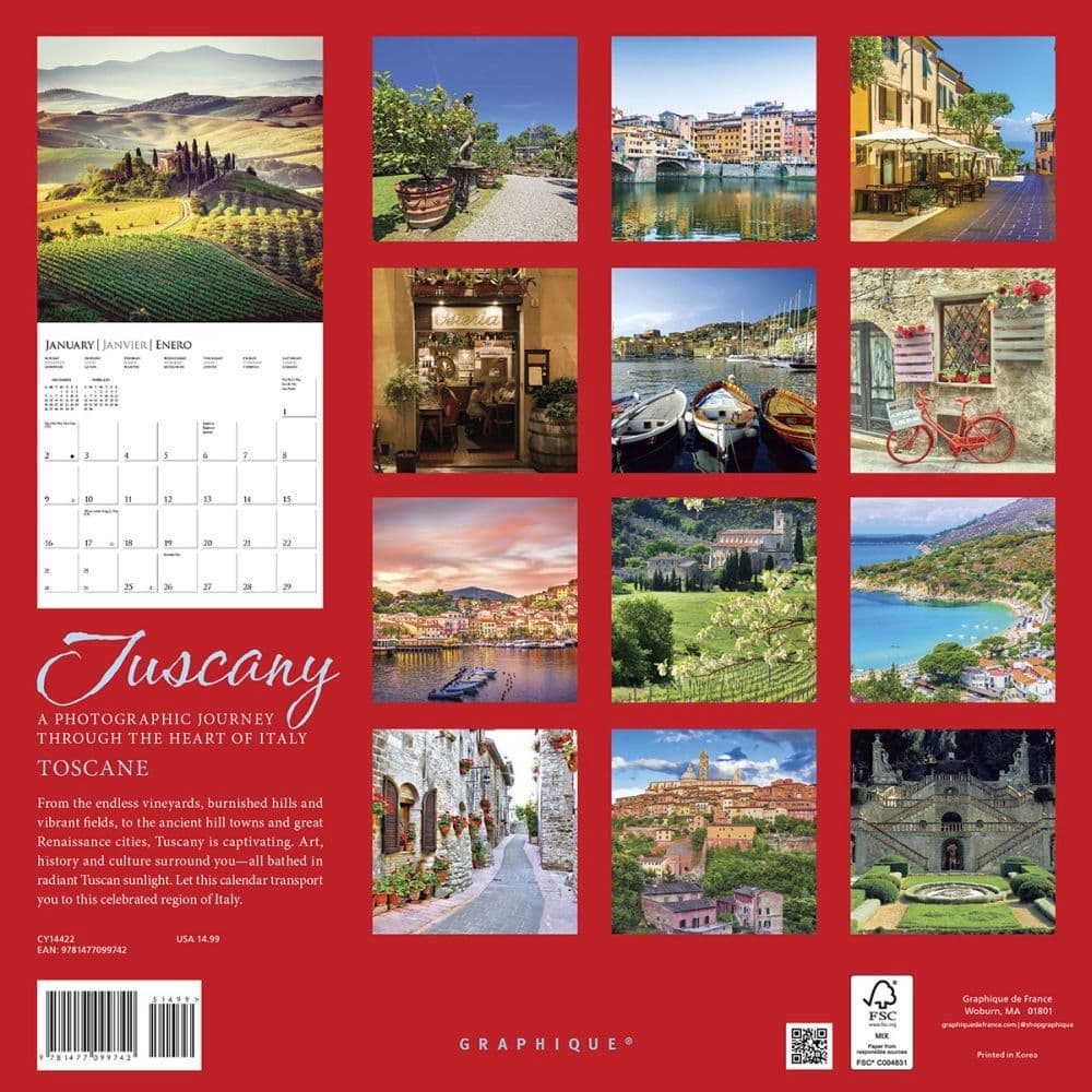 Tuscany 2022 Wall Calendar - Calendars.com