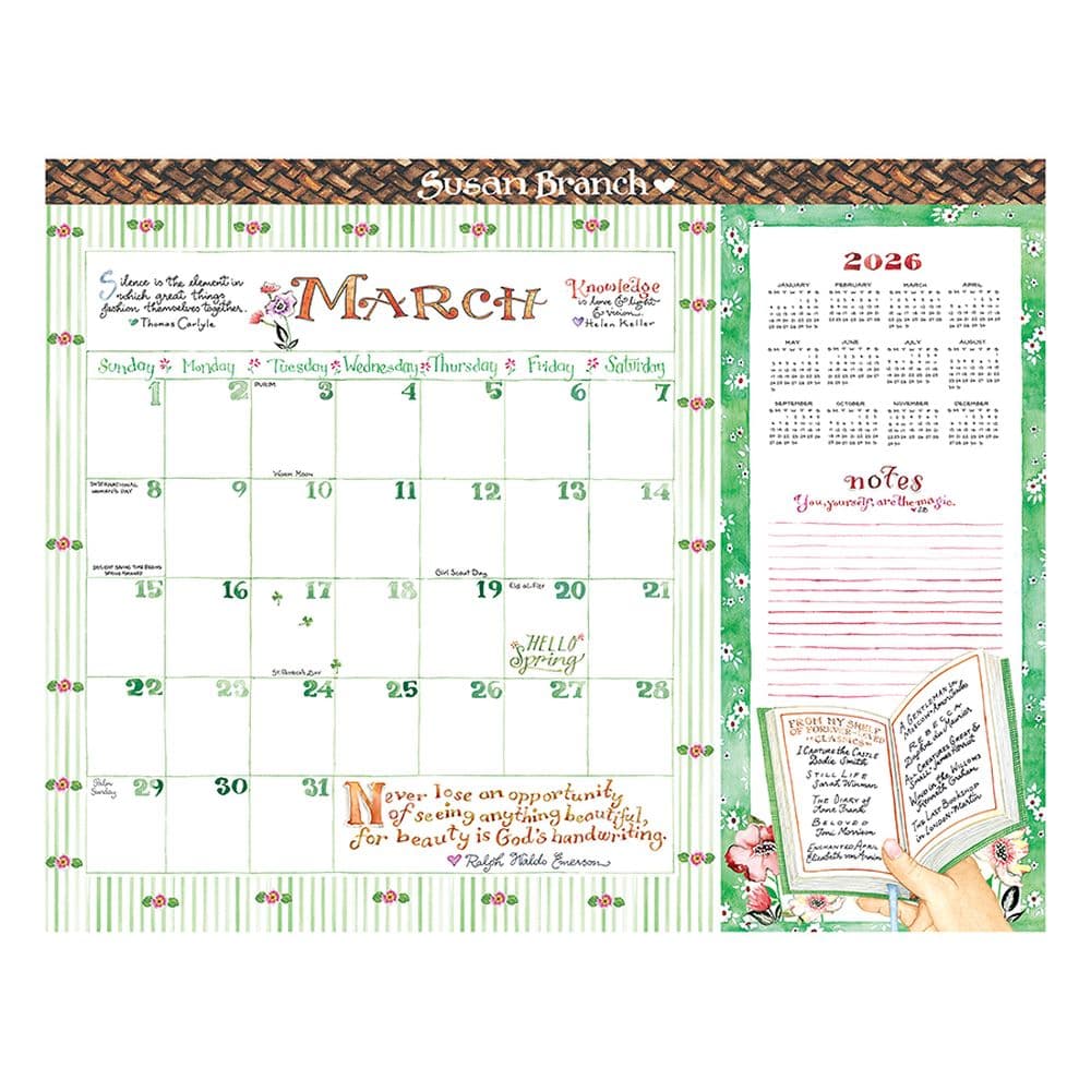Susan Branch 2026 Monthly Desk Pad Main Product Image