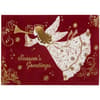 image Angel on Burgundy Flocking Christmas Card First Alternate Image width=&quot;1000&quot; height=&quot;1000&quot;