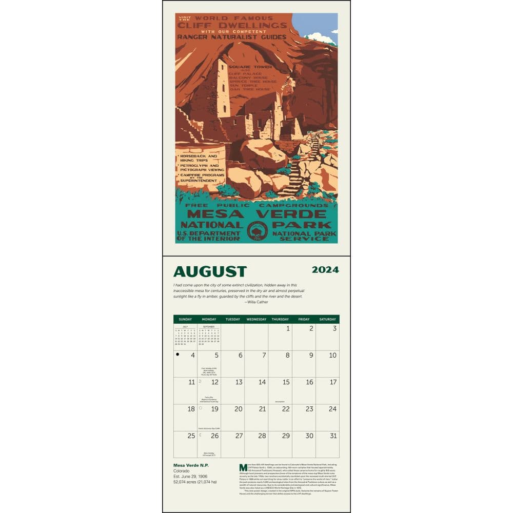 National Parks WPA Grid 2024 Wall Calendar