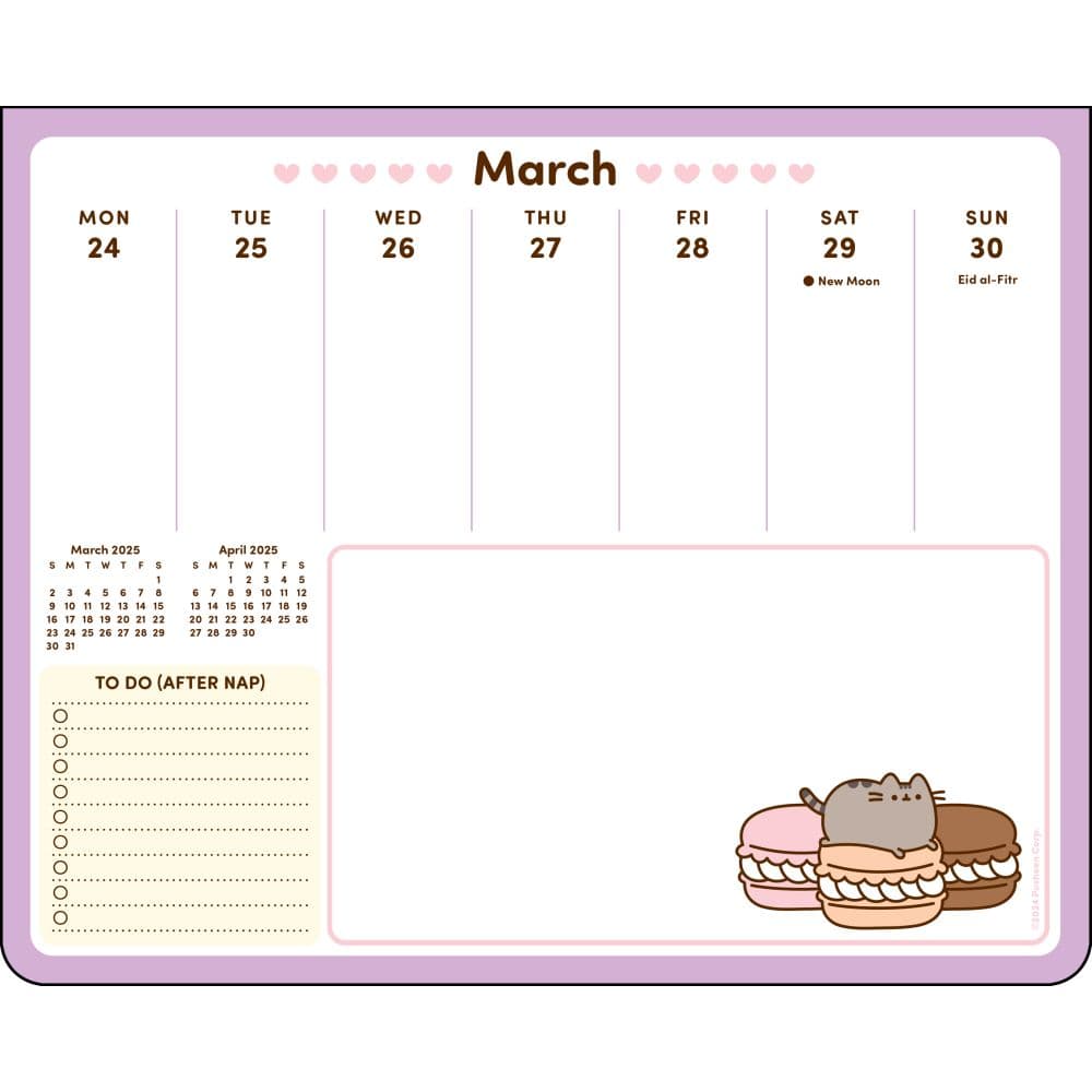 Pusheen 2025 Weekly Desk Pad Calendar Second Alternate Image width=&quot;1000&quot; height=&quot;1000&quot;