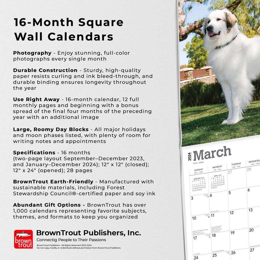 Great Pyrenees 2024 Wall Calendar