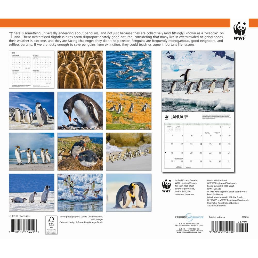 Penguins WWF 2026 Wall Calendar First Alternate Image