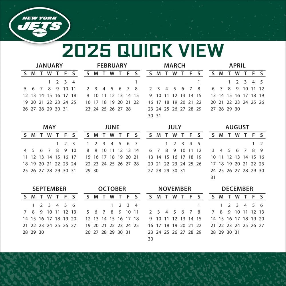 NFL New York Jets 2025 Desk Calendar Third Alternate Image