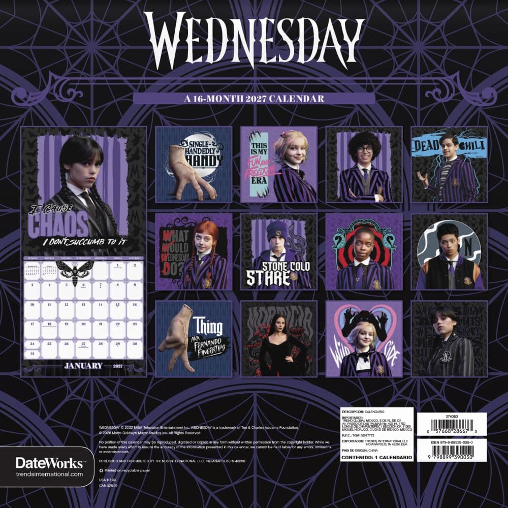 Wednesday 2027 Wall Calendar First Alternate Image