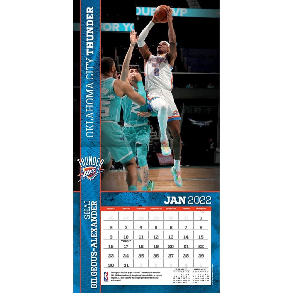 Nba Oklahoma City Thunder 2022 Wall Calendar - Calendars.com